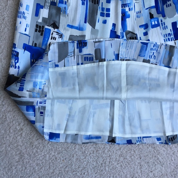 Grace Dane Lewis Blue/White Silk Skirt size 8 - Picture 5 of 8